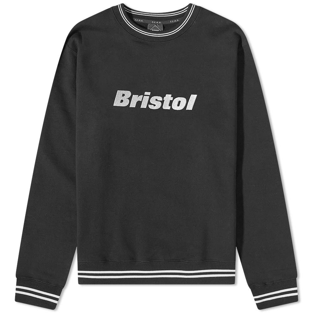 컬러 로고 크루넥 스웨트 FC Real Bristol Color Ribbed Logo Crew Sweat FCRB-222066-BK  Black