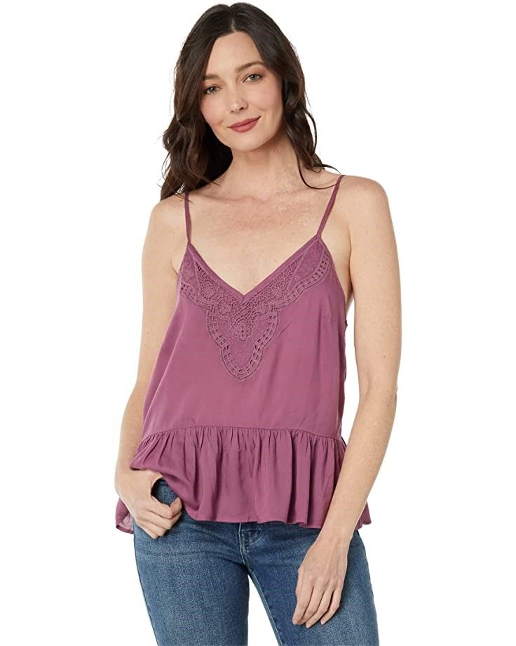 Lucky Brand Striped Linen Crop Cami