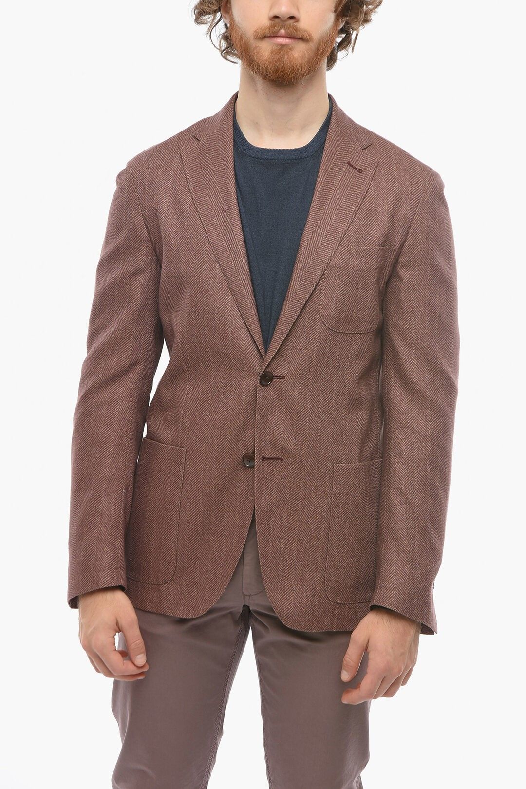 헤링본 실크 블레이저 ID Unlined IDENTITY Herringbone Silk Blazer 519687