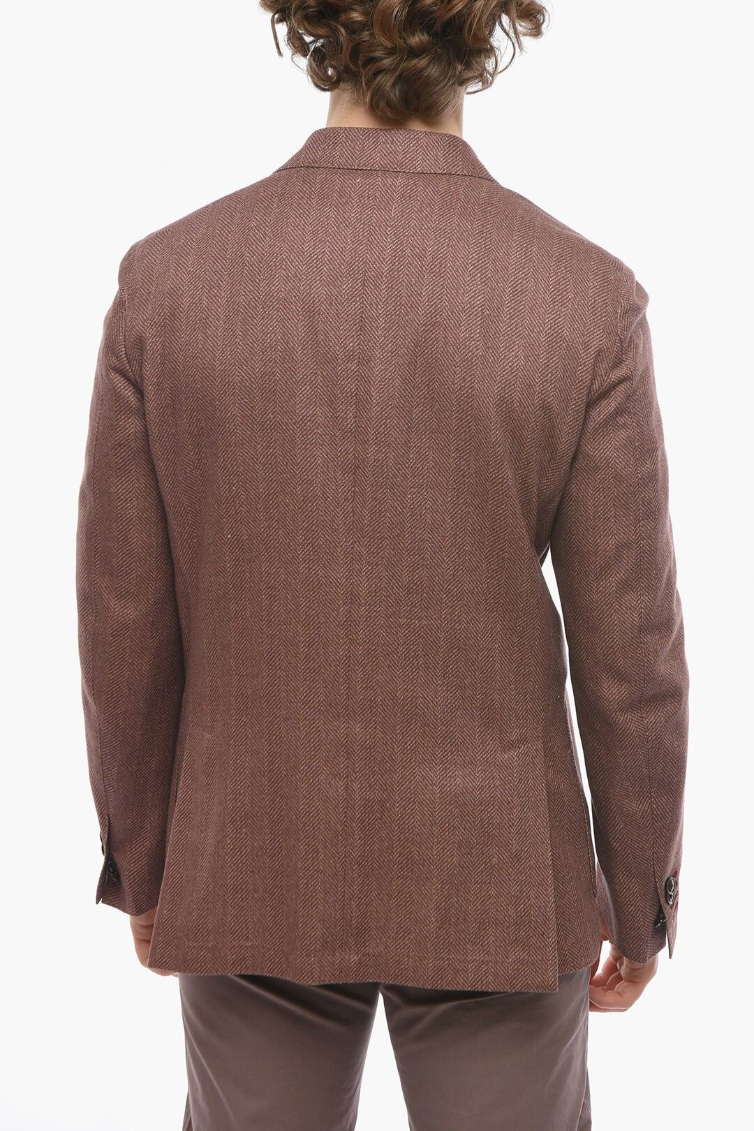헤링본 실크 블레이저 ID Unlined IDENTITY Herringbone Silk Blazer 519687