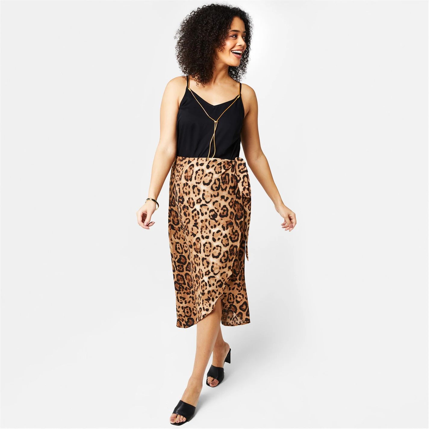 Biba Biba Tie Side Wrap Skirt Animal Print 57478599