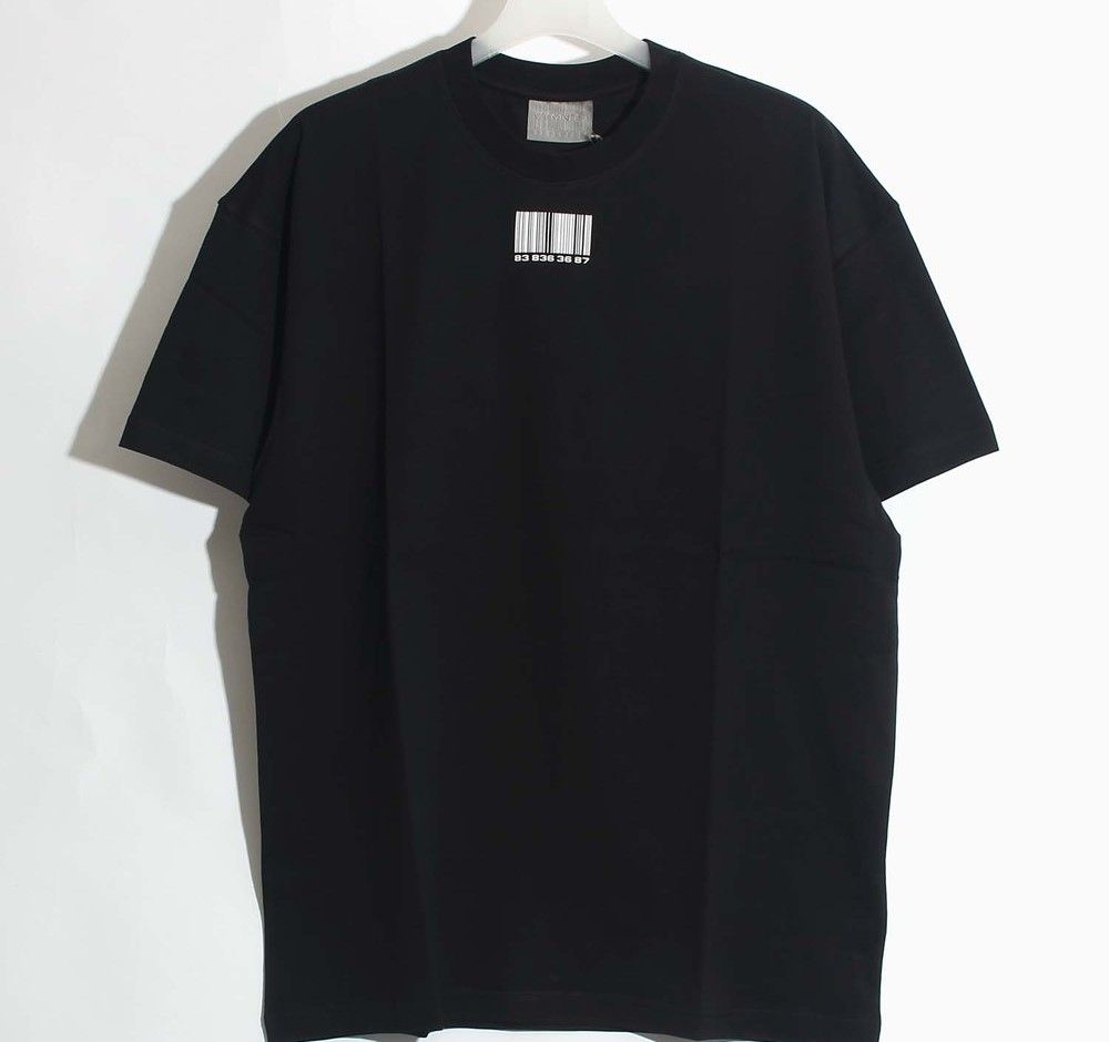 vetements 22SS VTMNTS Barcode Print Short Sleeve T-Shirt Black 