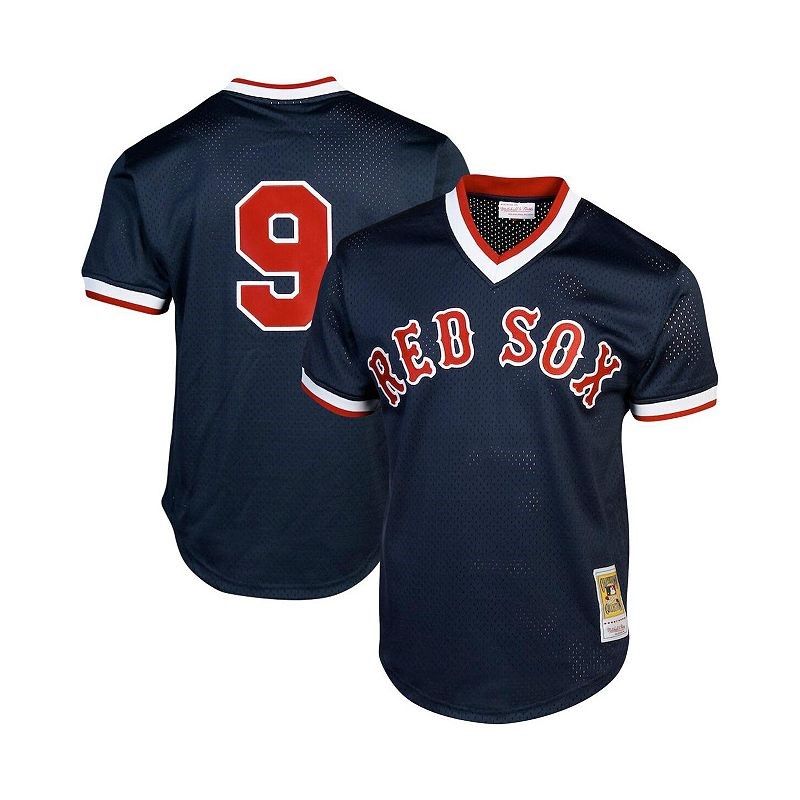 Ted Williams Boston Red Sox Mitchell & Ness Cooperstown Collection Big Tall Mesh Batting Practice Jersey - Navy