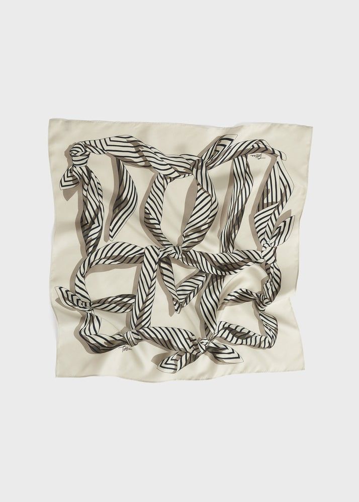 Totême Knotted Monogram Silk Scarf