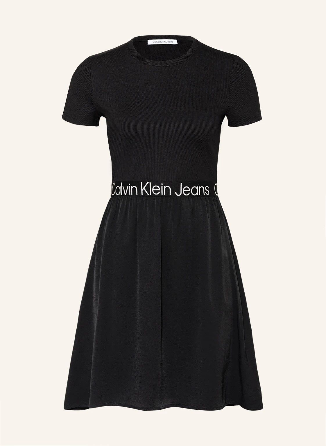 Calvin Klein Jeans Dress in mixed materials in black