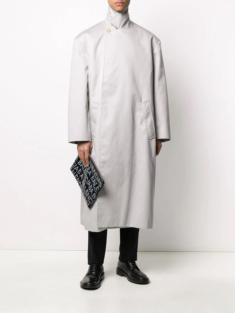 발렌시아가 트렌치 코트 그레이 BALENCIAGA Concealed Fastening Trench Coat Grey 601162TBP031402