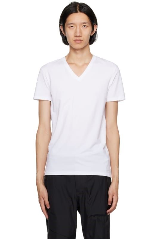 White v neck deals shirt