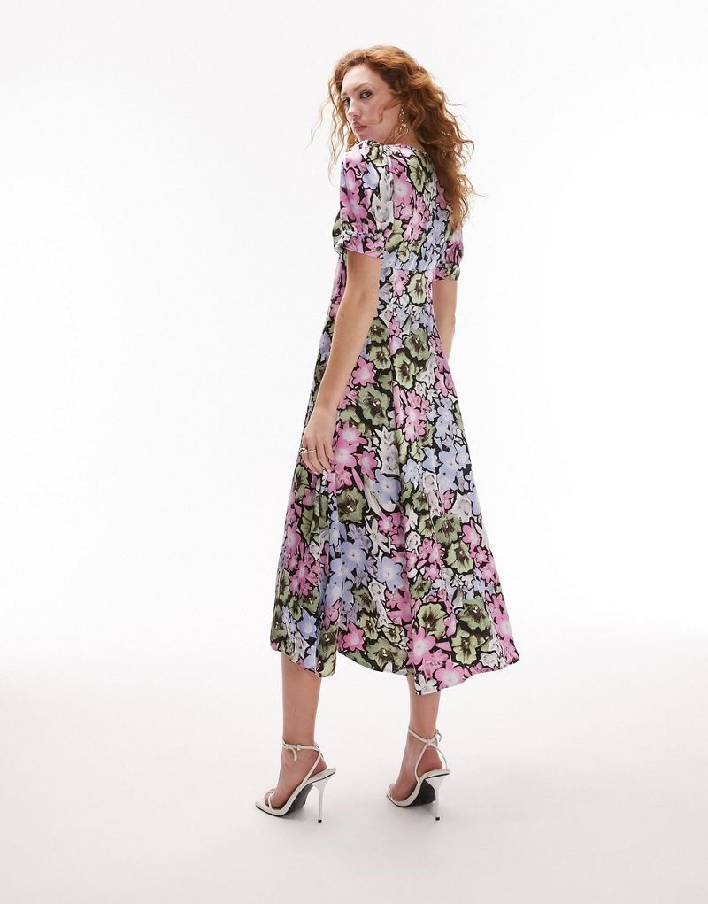 & Buntes Midikleid mit Knopfleiste und Blumenmuster 202910666BUNT