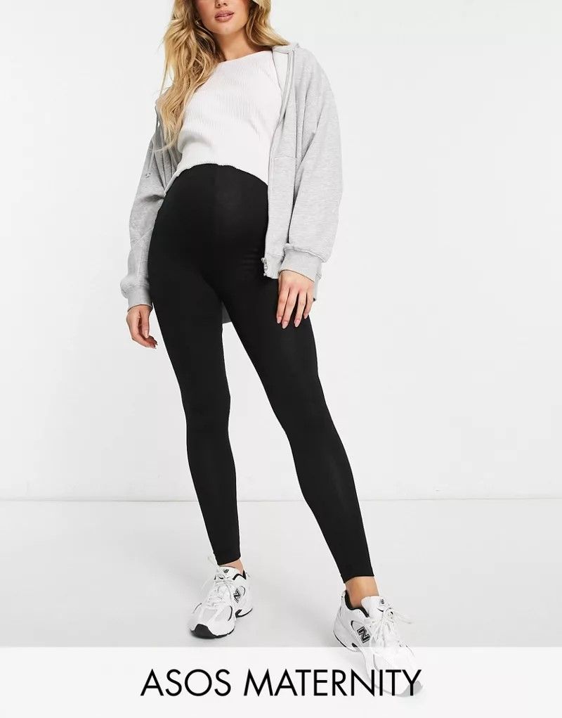디자인 레깅스 ASOS DESIGN Umstandsmode   Hochwertige, superweiche Leggings aus Baumwolle/Modal uber dem Babybauch zu tragen 203581870Schwarz