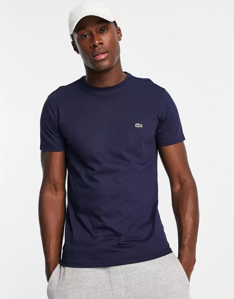 티셔츠 로고 Marineblaues T-Shirt aus Pima-Baumwolle mit Logo 203440880Marineblau