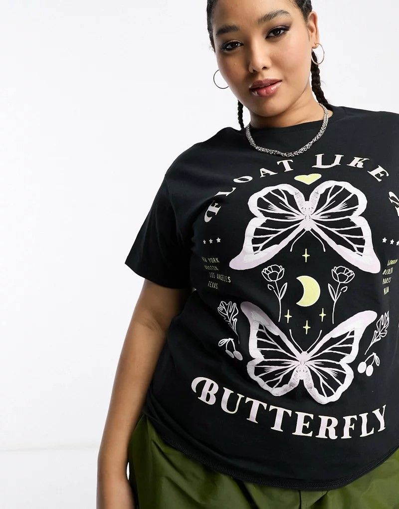 first 티셔츠 블랙 I Saw It First Plus   T-Shirt in Schwarz mit Motiv 204357649SCHWARZ