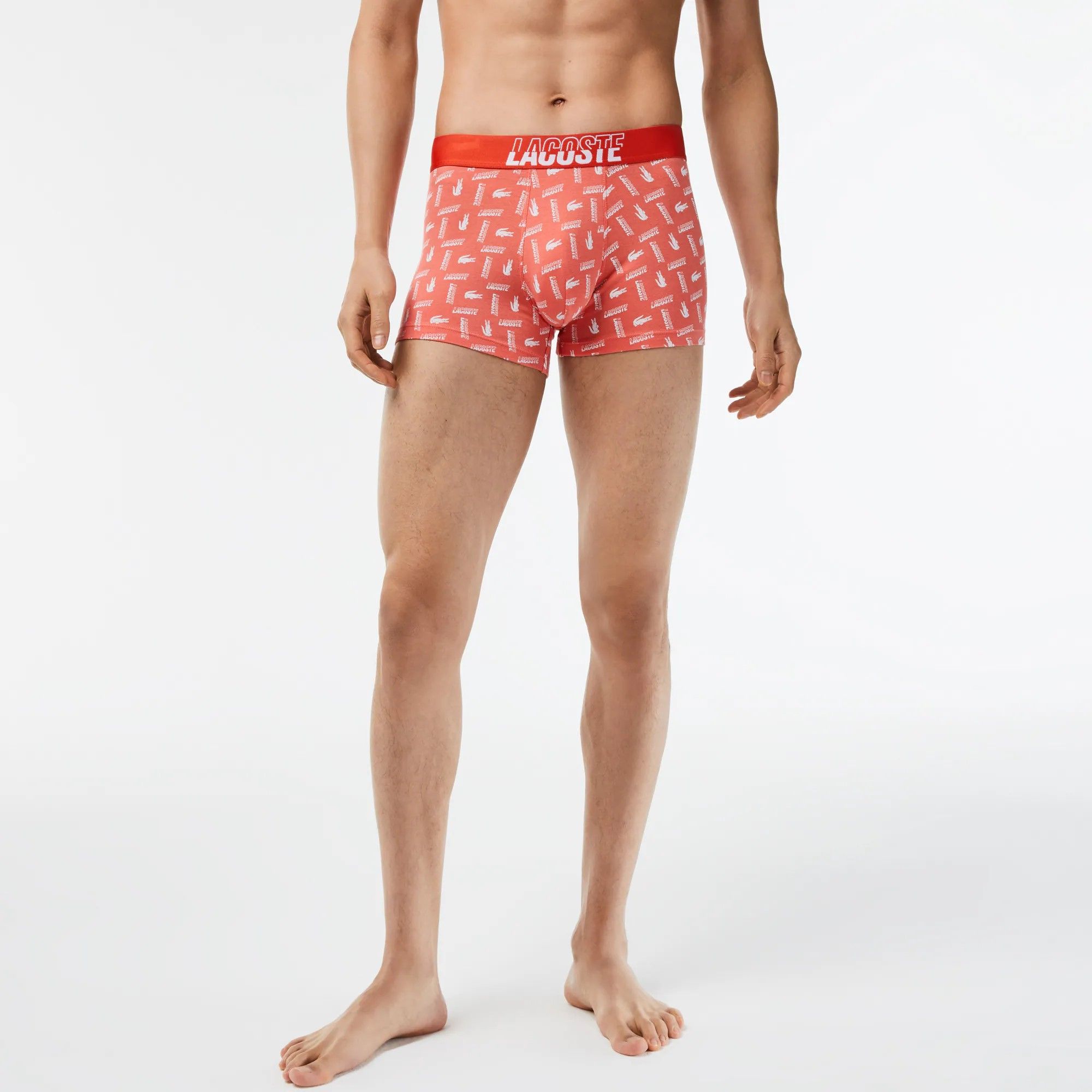 라코스테-스트래치 코튼 프린팅 트렁크 Men's 3-Pack Stretch Cotton Printed Trunks  5H5913-51-TTI