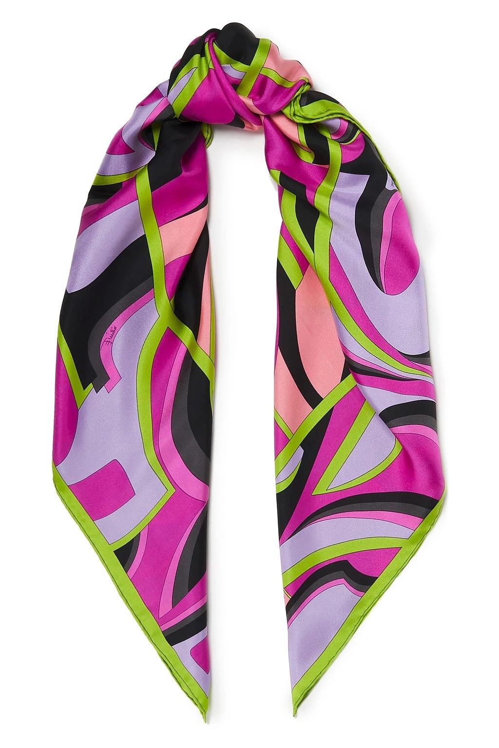 Emilio Pucci Scarf - Silk Twill In Verde Avio