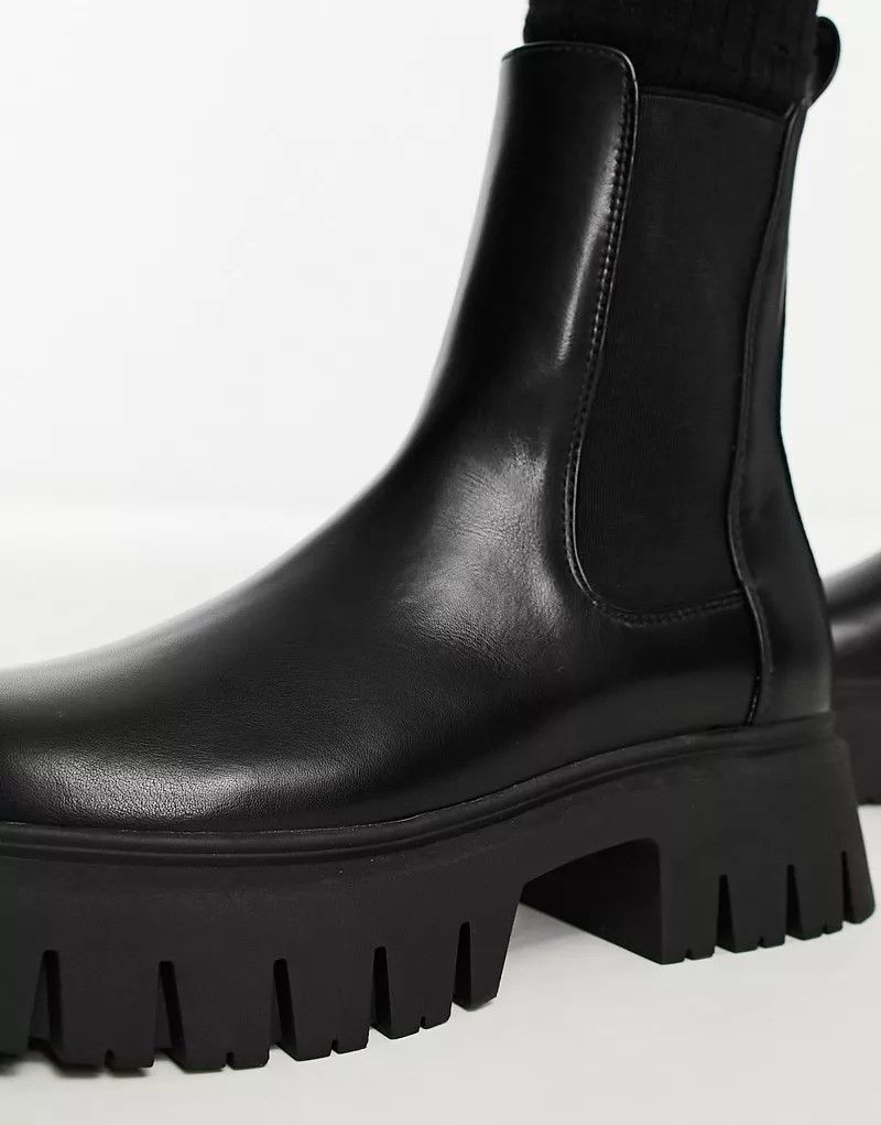 블랙 Anthem   Chelsea-Stiefel in Schwarz mit dicker Sohle 204925413SCHWARZ