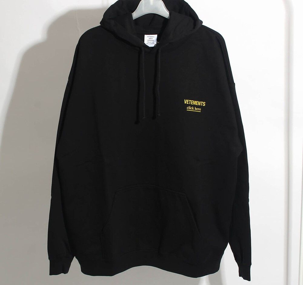 22FW  오버핏 클릭히어 후드티 블랙