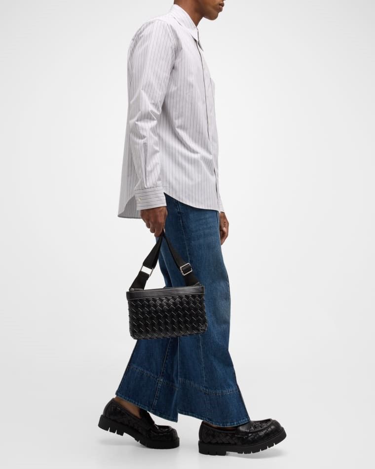 남성 듀오 인트레치아토 가죽 크로스백 가방 Men's Duo Intrecciato Leather Crossbody Bag prod265530072DK.BRN/BEI