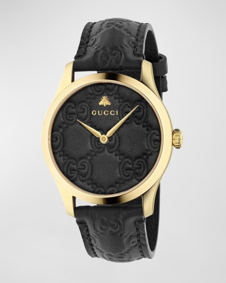 남성 가죽 로고 시계 Men's 38mm Leather Logo Watch prod246640140BLACK