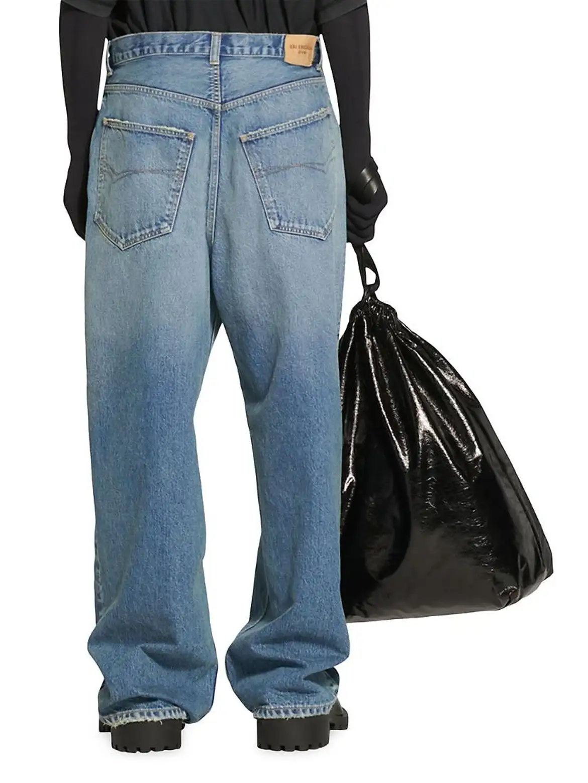 Mens Balenciaga blue Wide-Leg Baggy Cargo Jeans