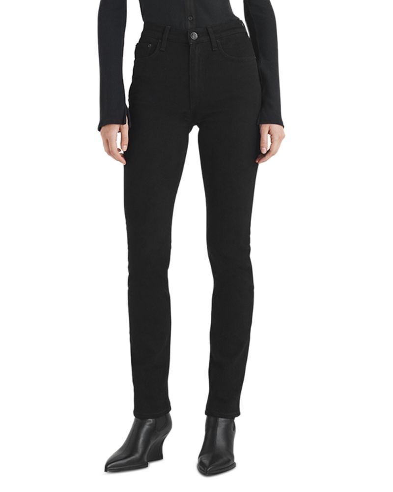 하이 슬림 스트레이트 데님 블랙 Wren High Rise Slim Straight Jeans in Black 4903696