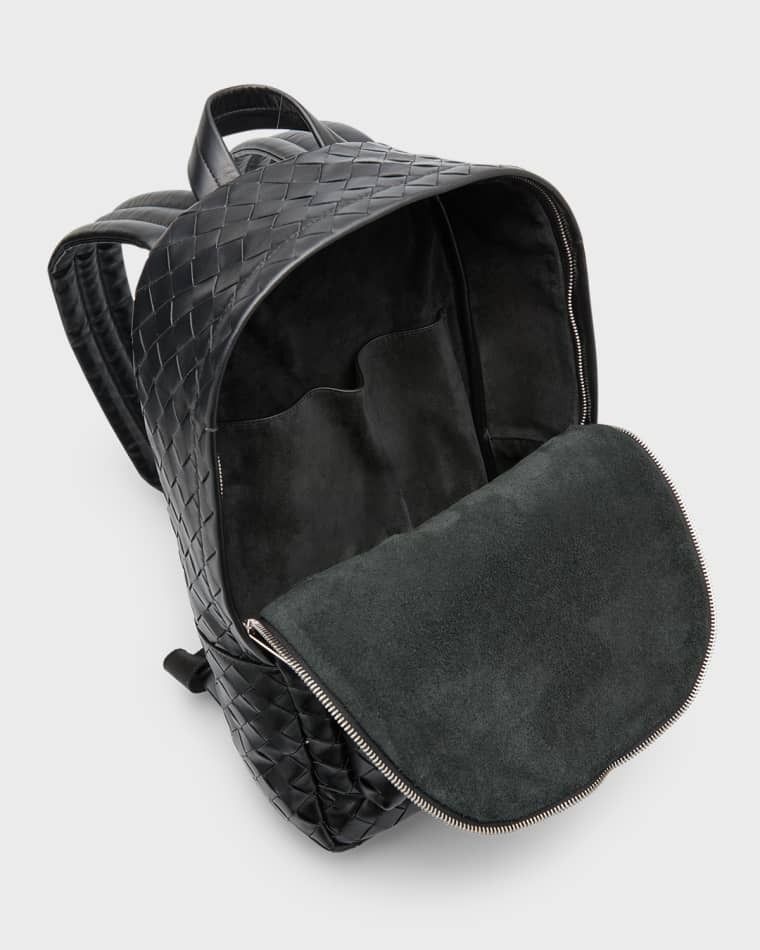 남성 스몰 인트레치아토 가죽 백팩 Men's Small Intrecciato Leather Backpack prod263270319NERO-NERO
