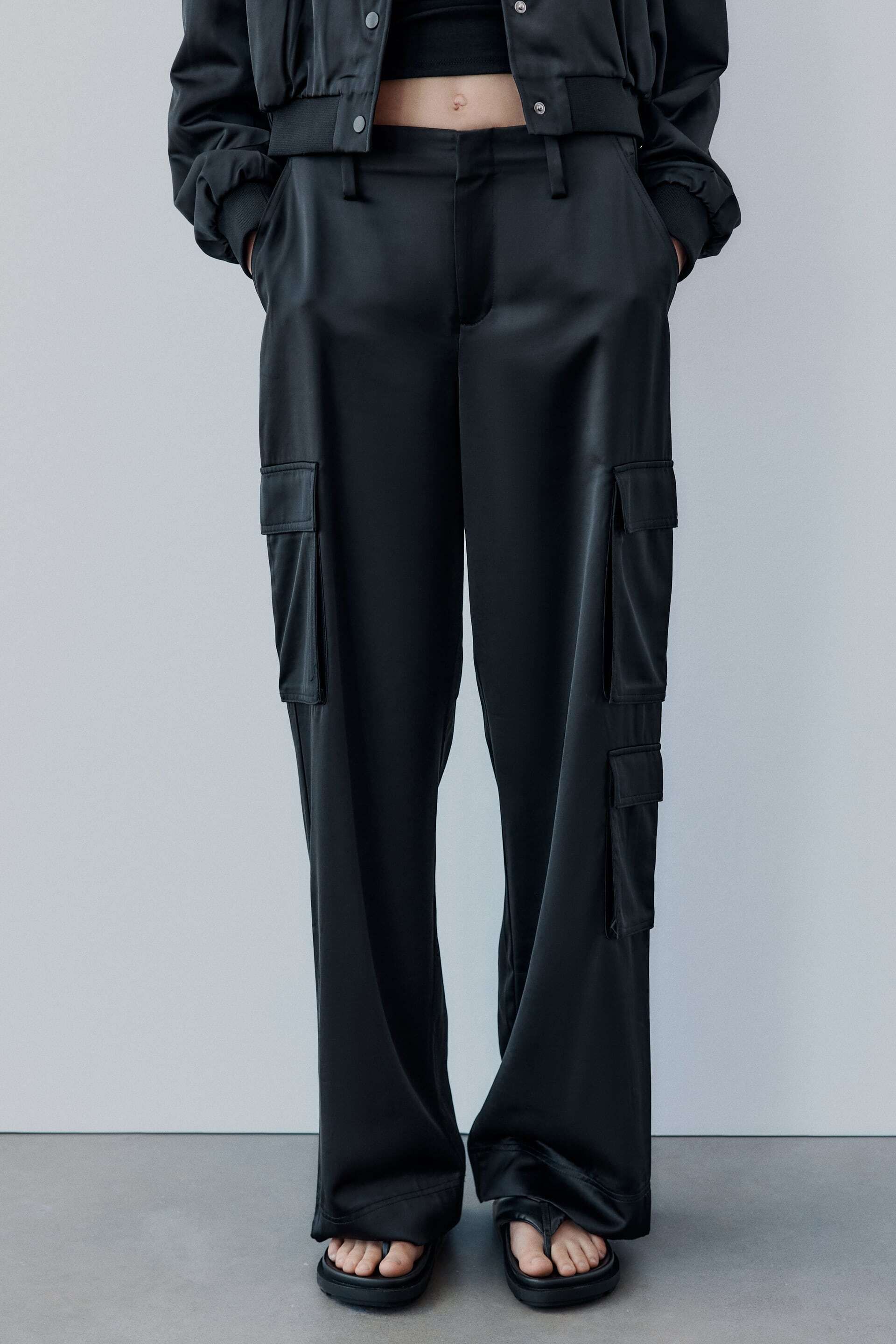 ZW LEATHER COLLECTION STRAIGHT-LEG TROUSERS WITH POCKETS