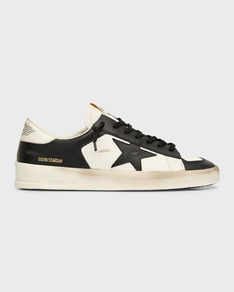 남성 스타단 별 가죽 로우 스니커즈 Men's Stardan Star Leather Low-Top Sneakers prod248130279WHITE/BLACK