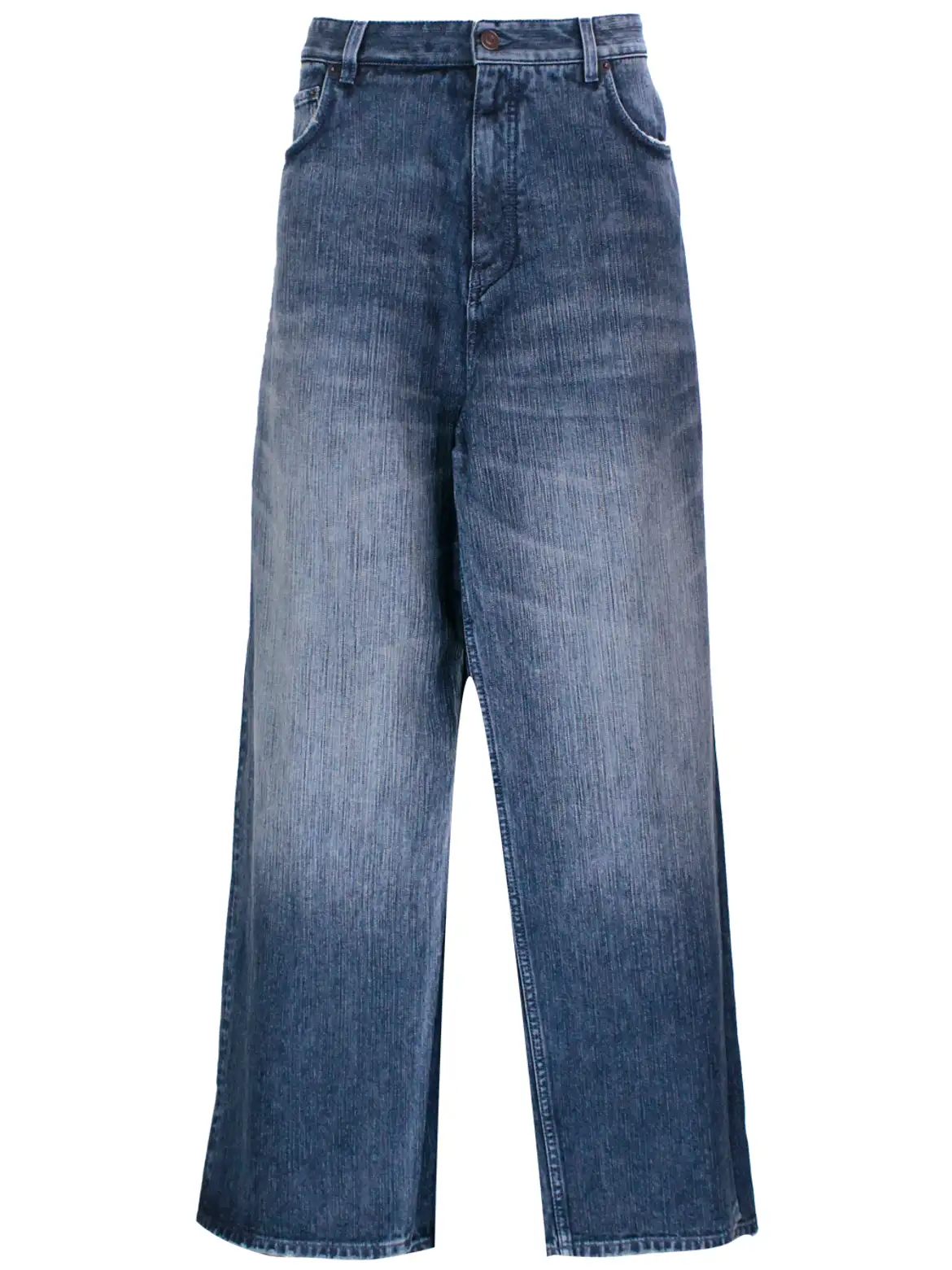 Mens Balenciaga blue Wide-Leg Baggy Cargo Jeans