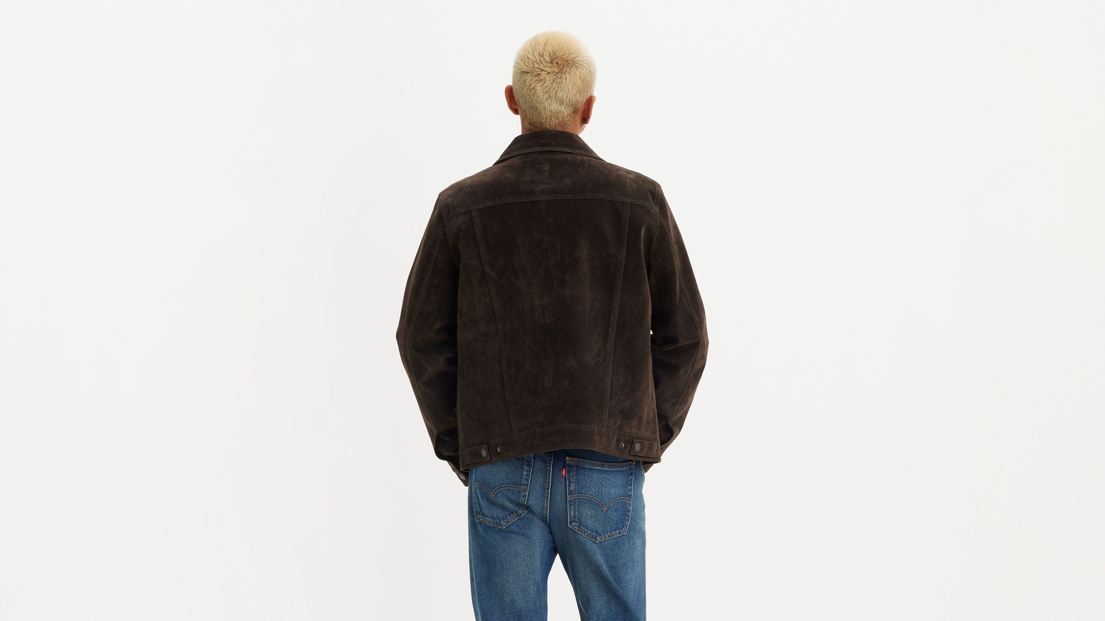 빈티지 포우 스웨이드 자켓 Vintage Faux Cow Suede Trucker Jacket 594910403