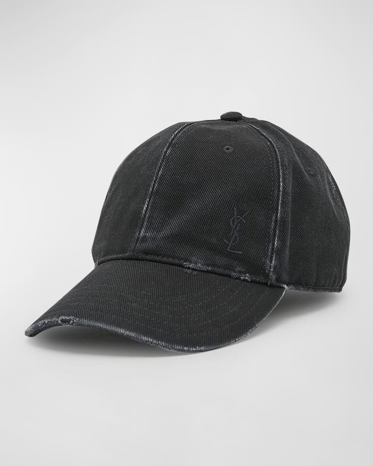 워시드 데님 야구 모자 YSL Washed Denim Baseball Hat prod268850286BLACK