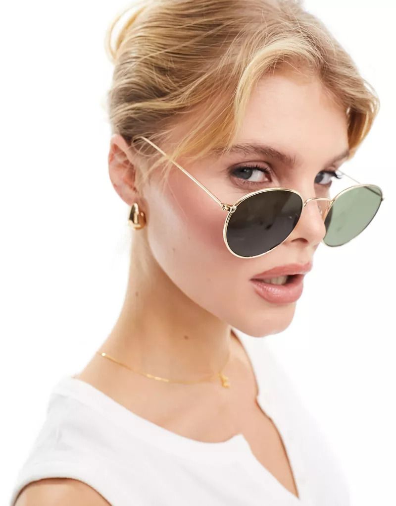 남여공용 Unisex   Explore   Runde Sonnenbrille in Gold-Optik 205911274Goldfarben