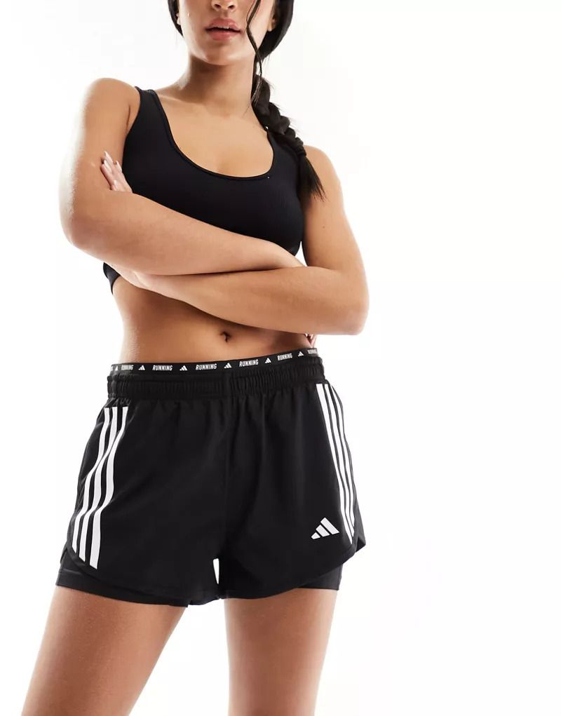아디다스 러닝 더 런 바지 블랙 adidas Running   Own The Run   2 in 1 Shorts in Schwarz 205297444SCHWARZ