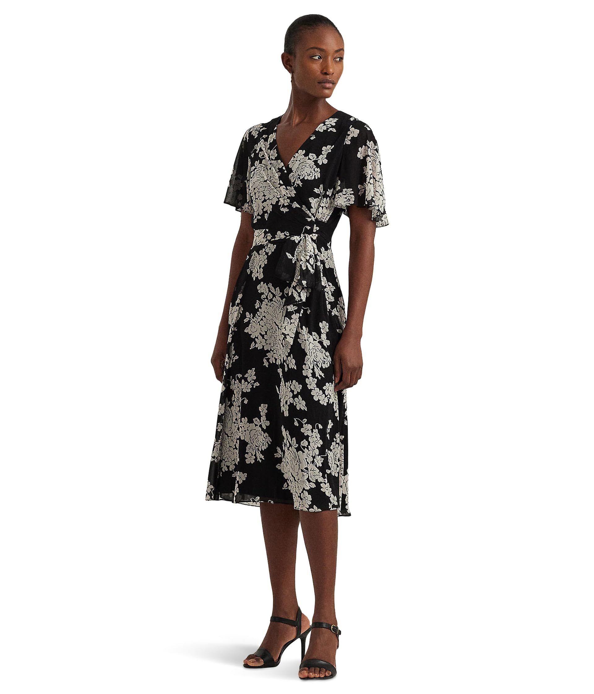 플로랄 벨트 드레스 Floral Belted Crinkle Georgette Dress 9846534 12011