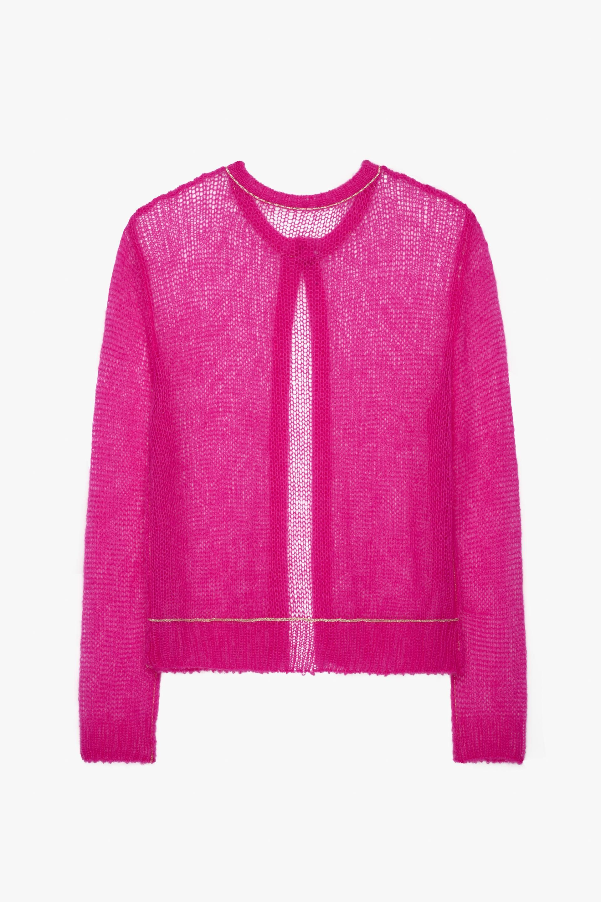 Zara Refurbished Wool Blend Open Knit Cardigan Pink Limited