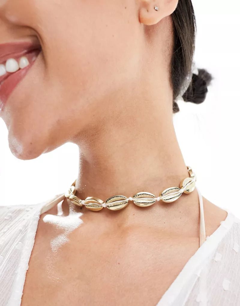 Muschel-Chokerhalskette in Goldoptik 205527636GOLD