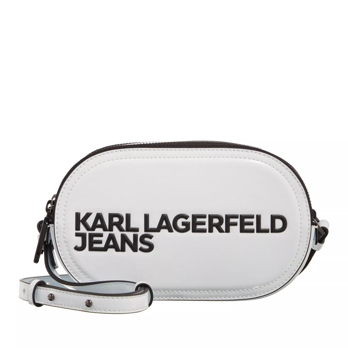 데님 에센셜 로고 카메라 가방 화이트 Karl Lagerfeld Jeans Essential Logo Camera Bag White                        Camera Bag A0243463