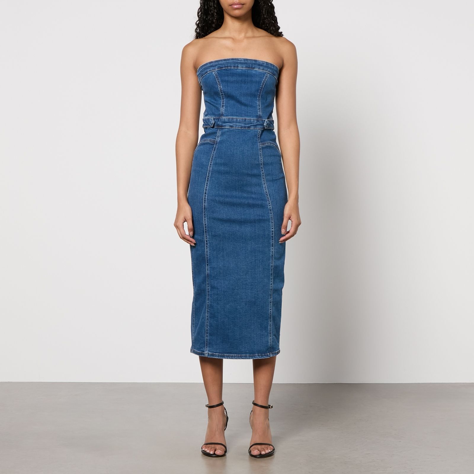 아메리칸 미디 드레스 Good American Stretch-Denim Midi Dress 15143494
