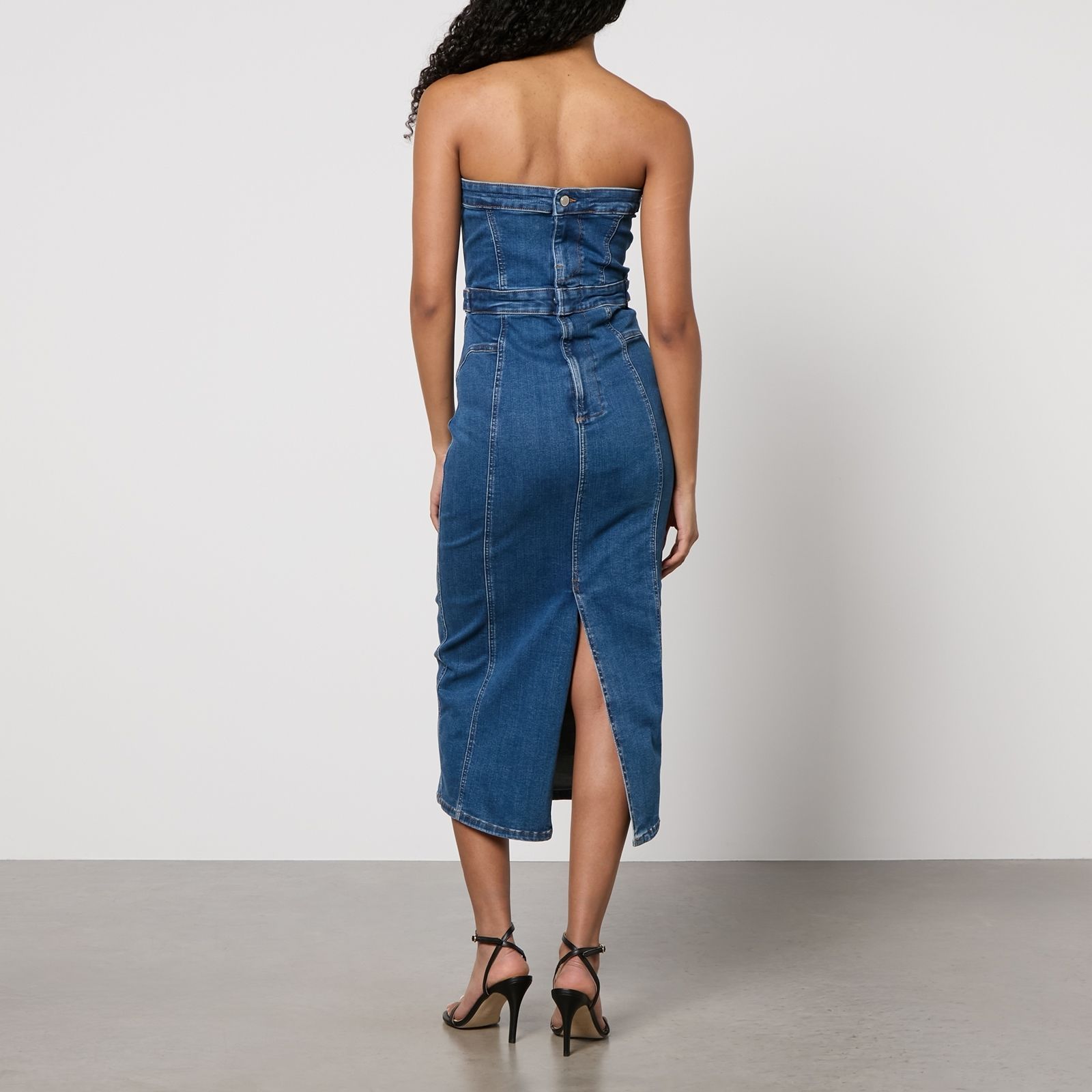 아메리칸 미디 드레스 Good American Stretch-Denim Midi Dress 15143494