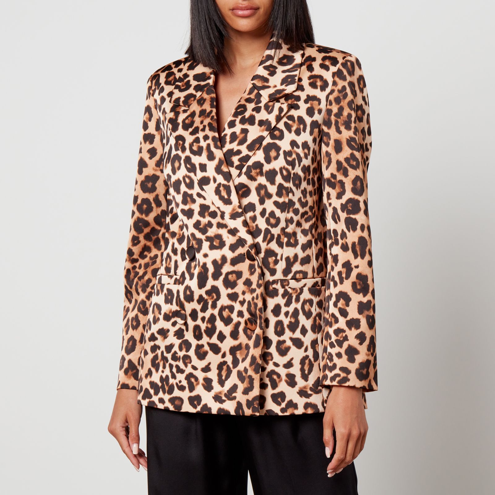 레오파드 프린트 새틴 블레이저 Cras Samycras Leopard-Print Satin Blazer 14539200