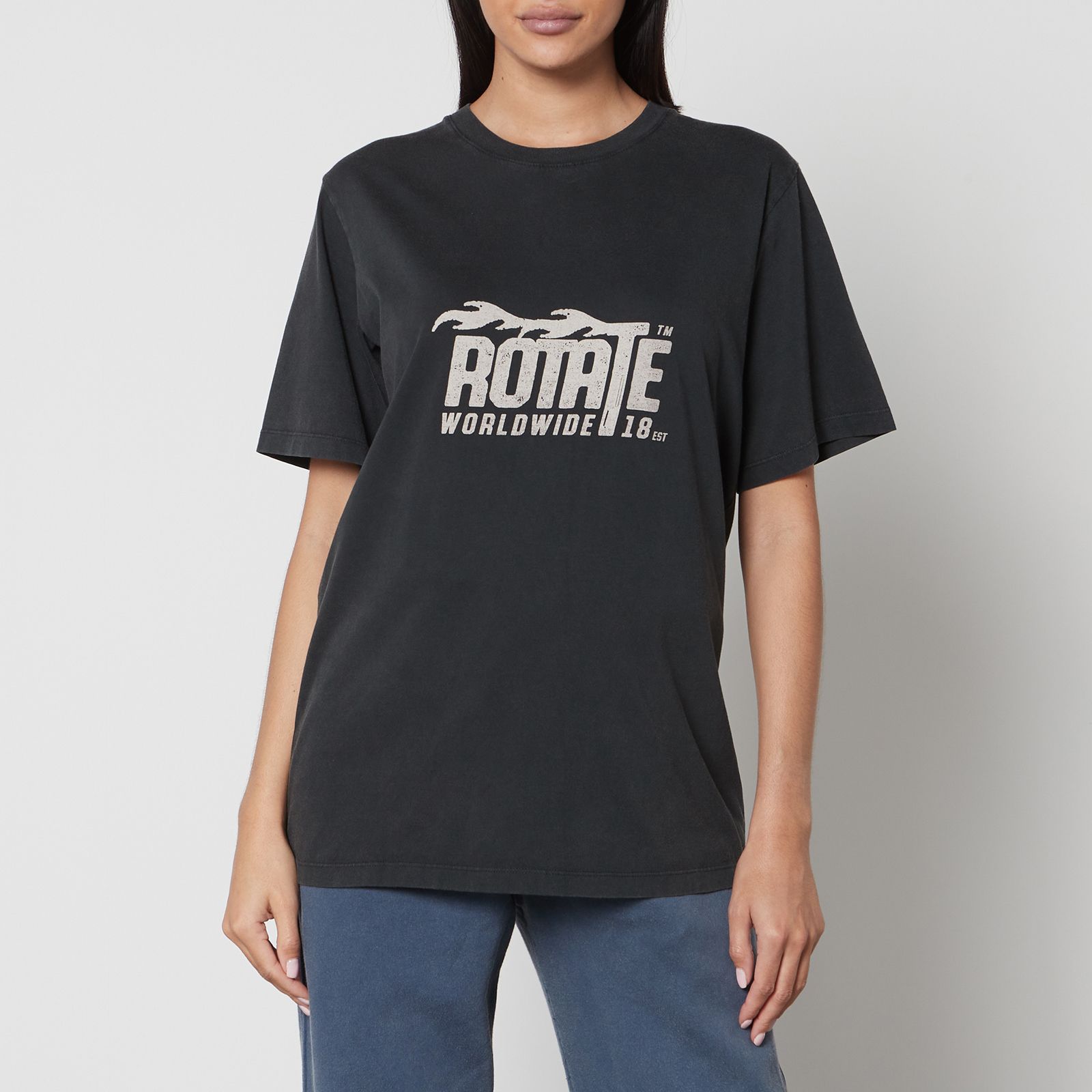 로고 오가닉 코튼 티셔츠 Rotate Sunday Enzyme Logo Organic Cotton T-Shirt 14918473