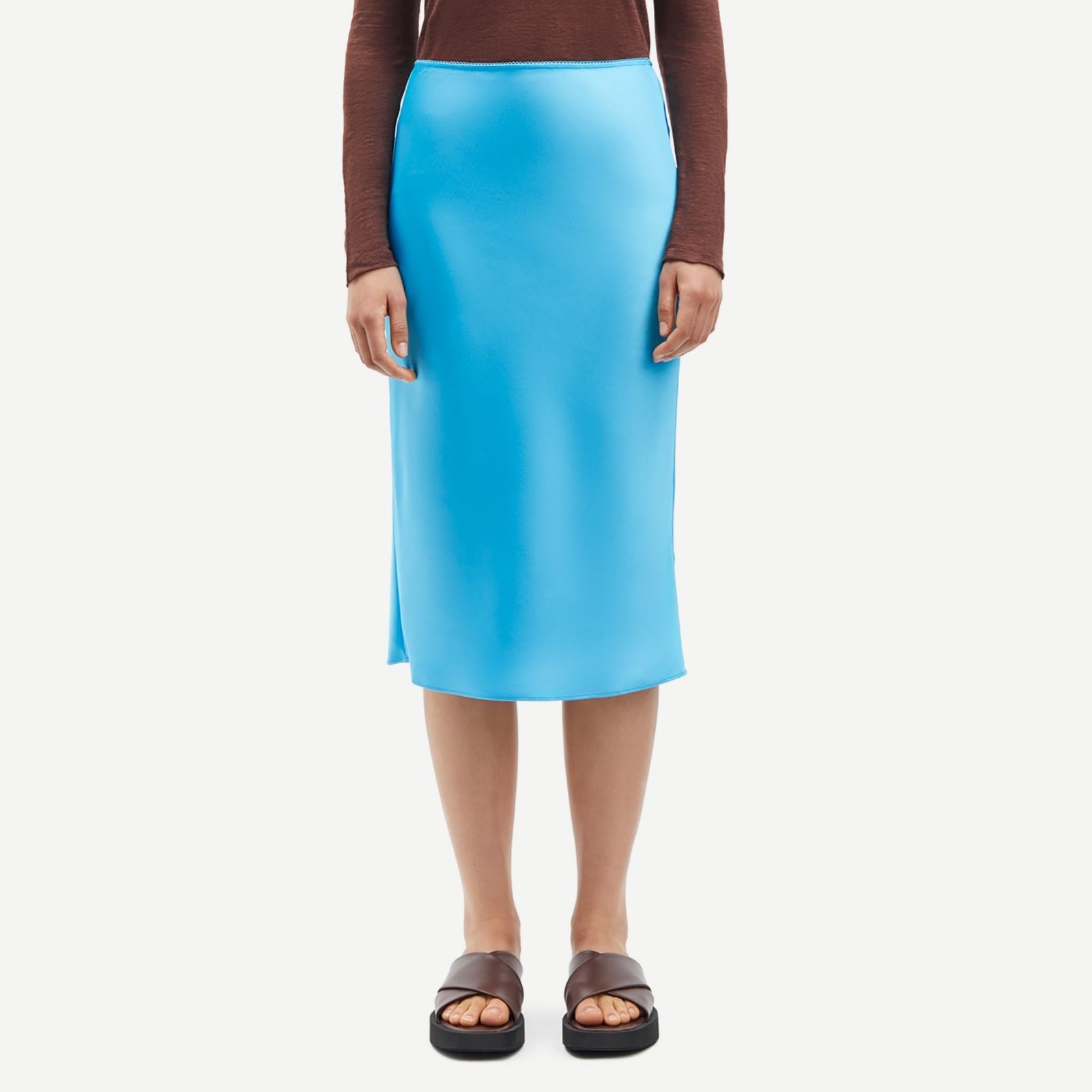 리사이클 새틴 미디 스커트 Samsøe Samsøe Agneta Recycled Satin Midi Skirt 14919627