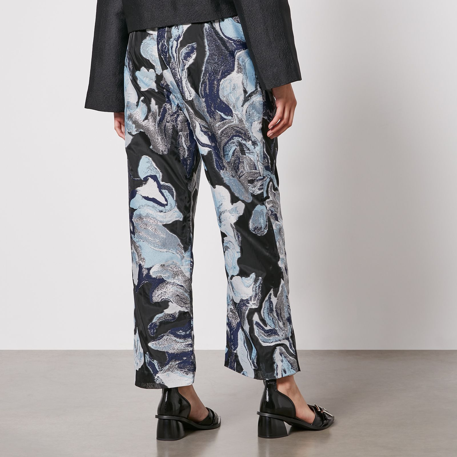 고야 바지 Stine Goya Isra Floral-Jacquard Wide-Leg Trousers 14853331