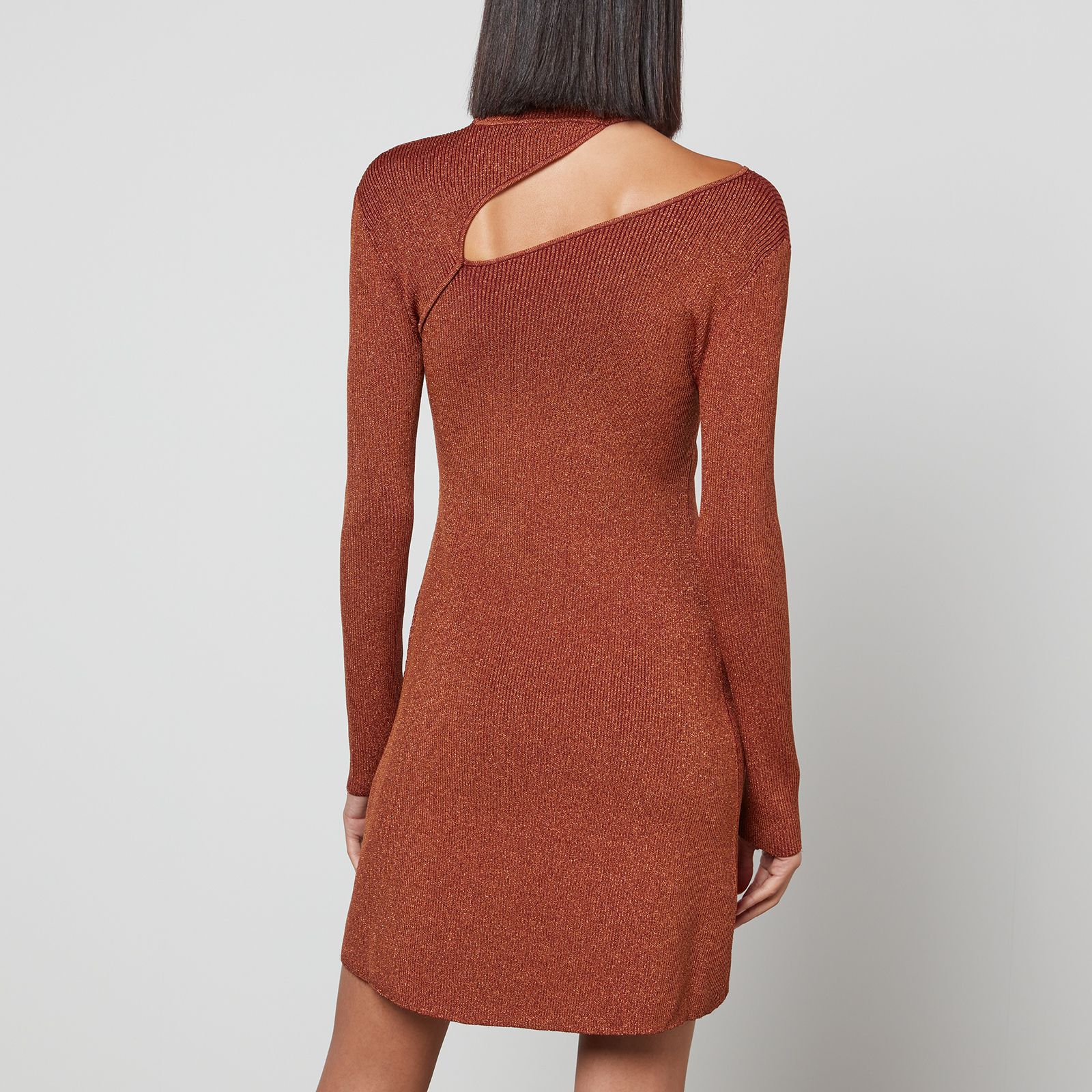 가이아 젯 미니 드레스 Cult Gaia Jet Glittered Ribbed-Knit Mini Dress 13882917