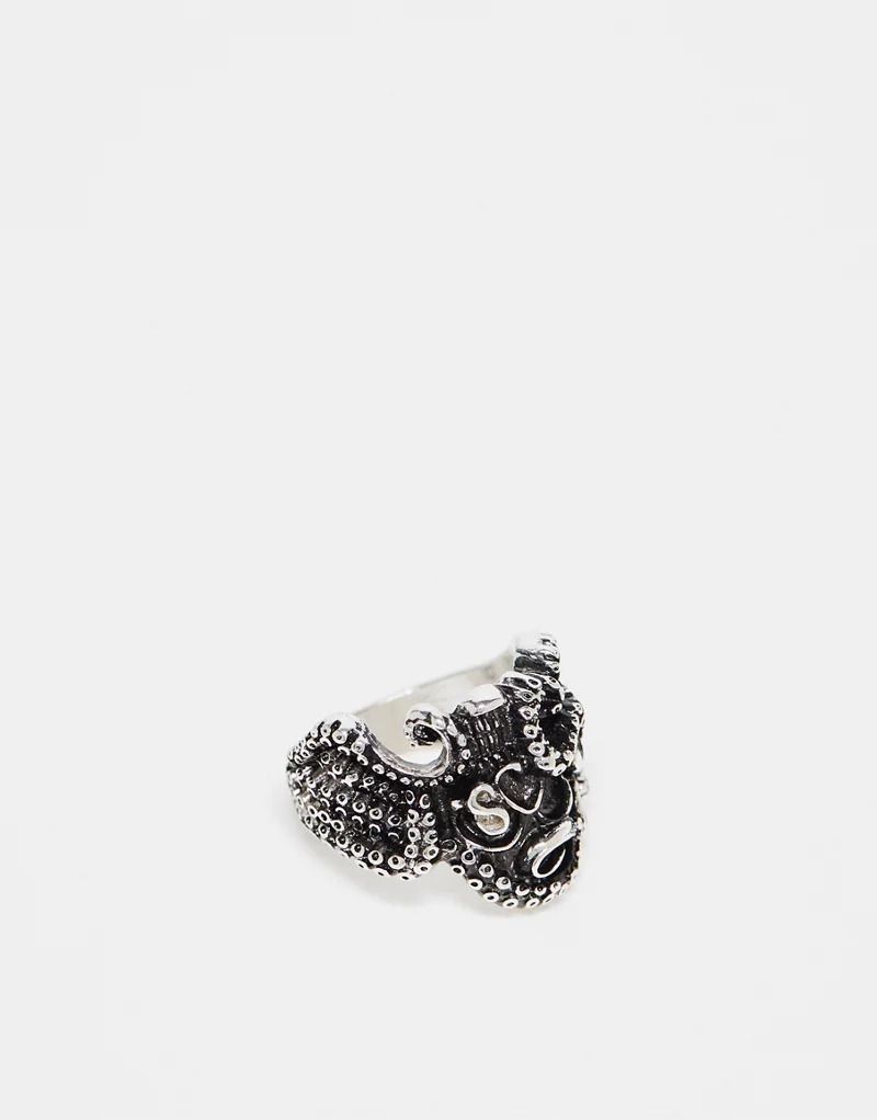반지 Ring in polierter Silberoptik mit Totenkopf-Tentakel-Design 206183664SILBER