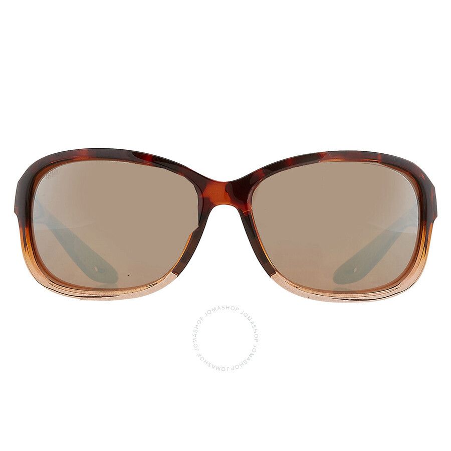 실버 편광 렌즈 여성 선글라스 SEADRIFT Copper SIlver Mirror Polarized Glass Rectangular Ladies Sunglasses 6S9114 911403 60 Z-NK28F