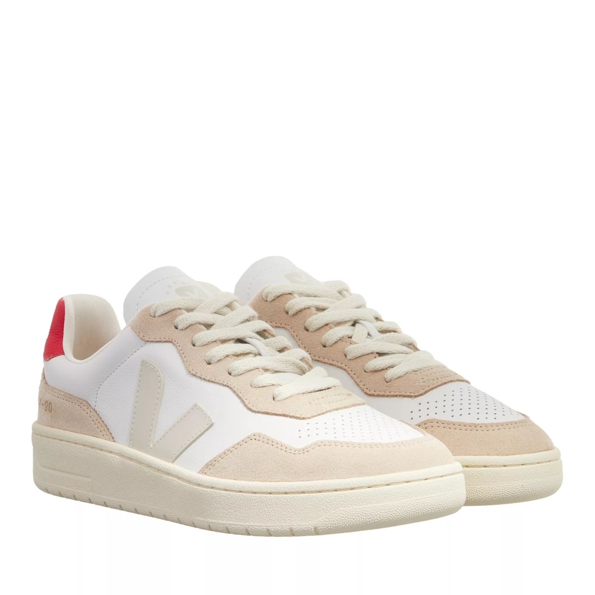 가죽 엑스트라 화이트 로우 스니커즈 Veja V-90 O.T. Leather Extra White Pierre Pekin                        Low-Top Sneaker A0231323