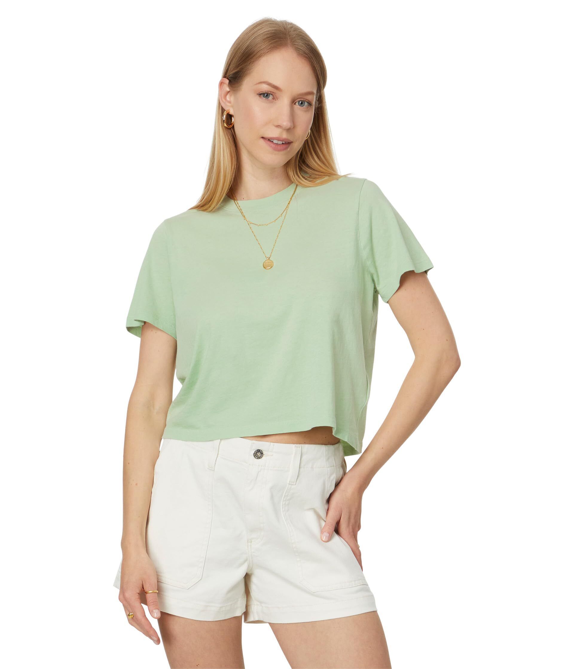 코튼 티셔츠 Softfade Cotton Boxy-Crop Tee 9838887 924507