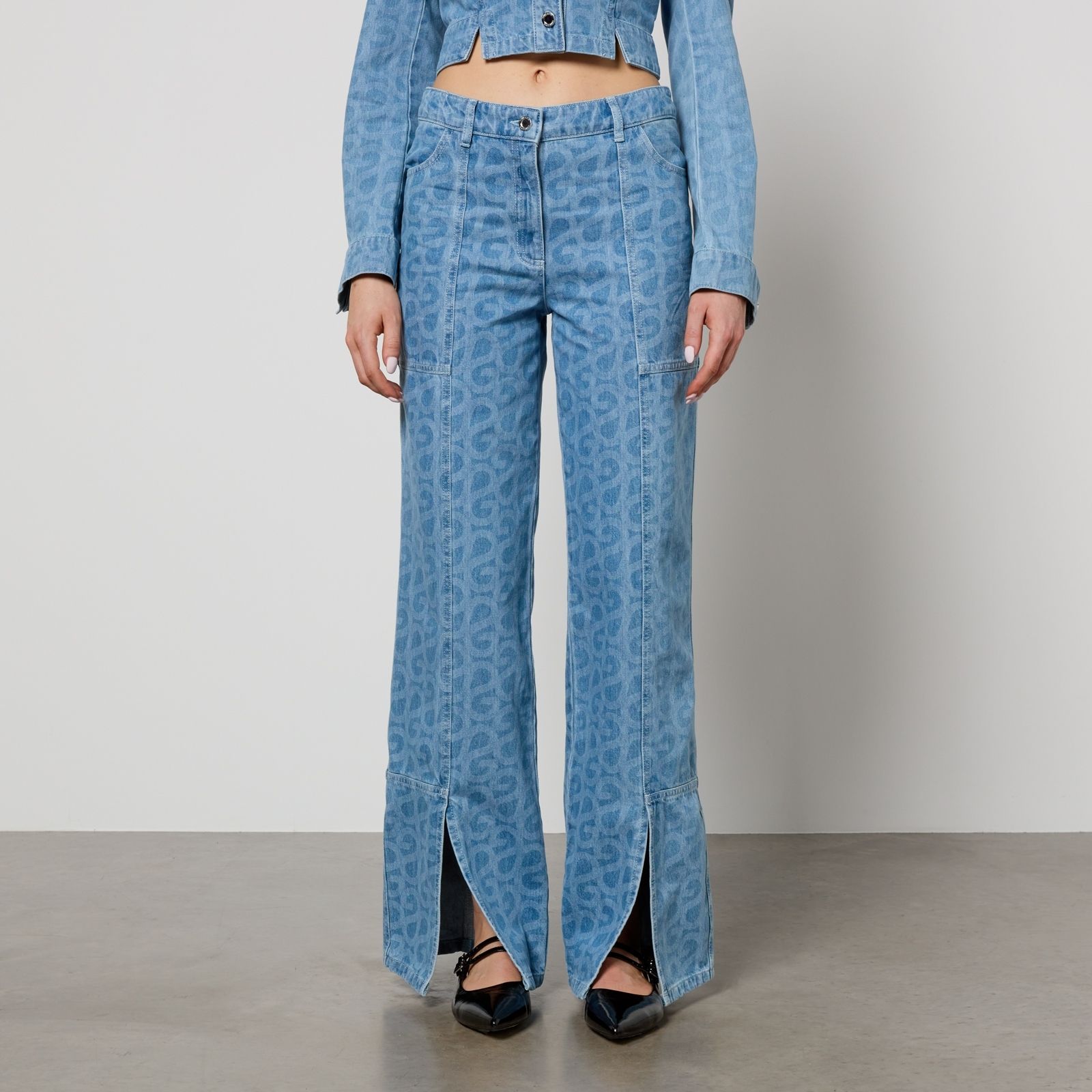 고야 로고 데님 스트레이트 Stine Goya Aoibhin Logo Denim Straight-Leg Jeans 15299460
