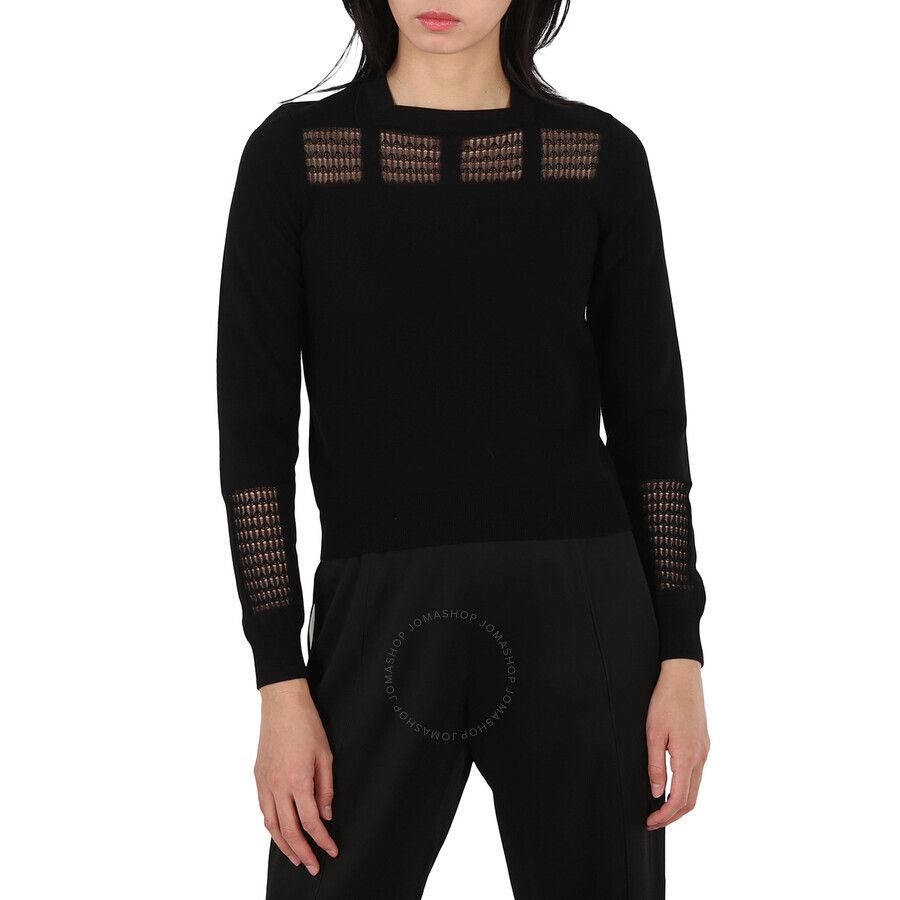 여성 롱 슬리브 울 디테일 스웨터 브랜드 Ladies Long Sleeve Wool-Blend Openwork Detail Sweater, Brand Size 38 (US Size 4) Z-NMEXK