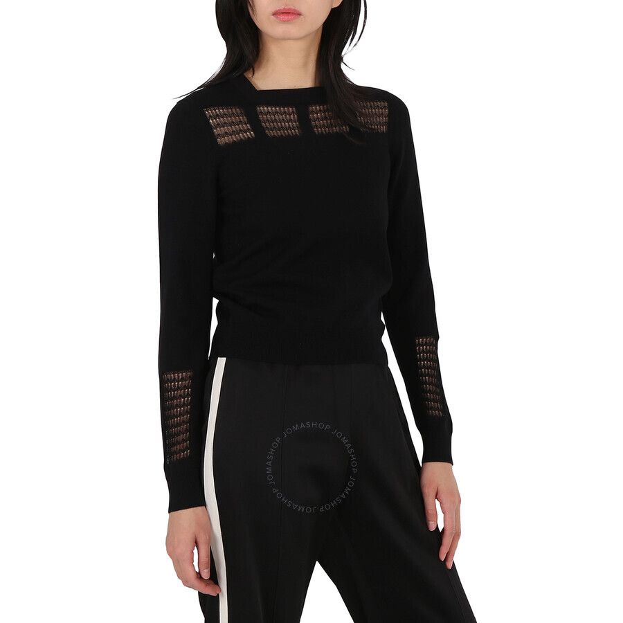 여성 롱 슬리브 울 디테일 스웨터 브랜드 Ladies Long Sleeve Wool-Blend Openwork Detail Sweater, Brand Size 38 (US Size 4) Z-NMEXK