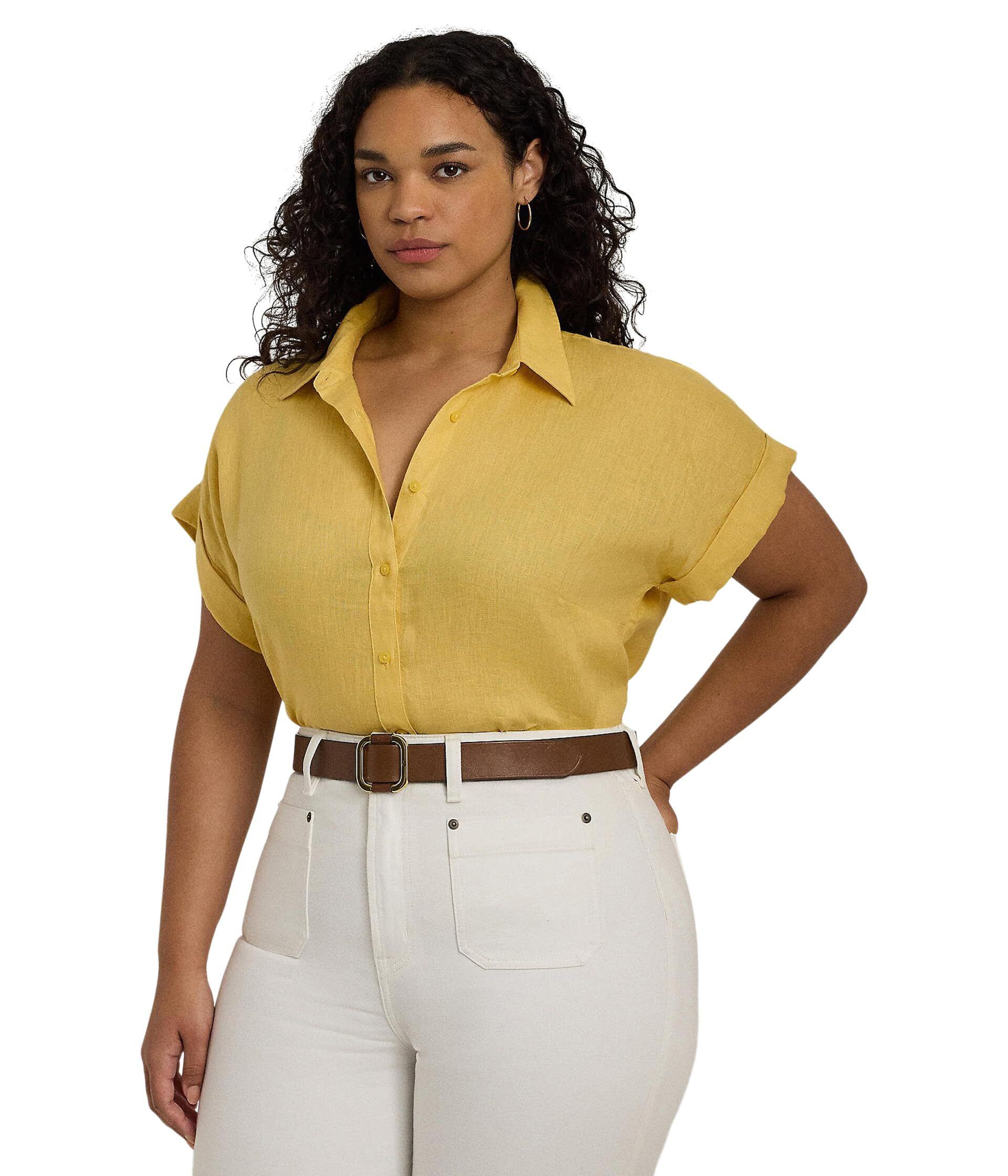 린넨 셔츠 Plus-Size Linen Dolman-Sleeve Shirt 9969743 219560